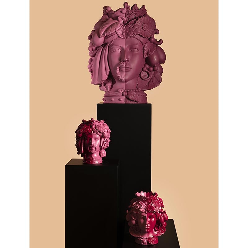 BACI MILANO Testa Uomo Rosa/Bordeaux 32cm