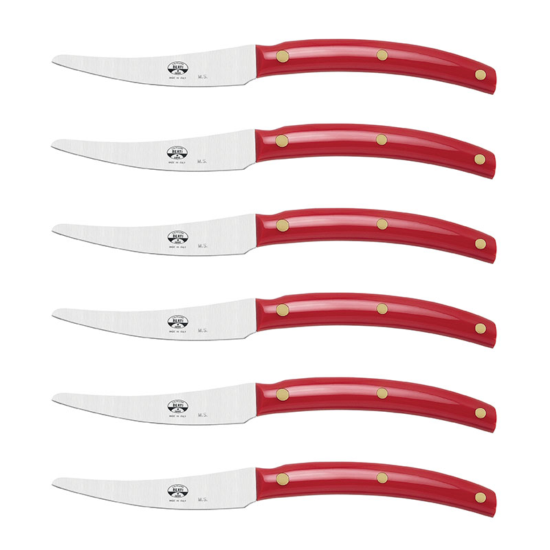 BERTI Convivio Nuovo Set 6 Coltelli 23 cm Rosso