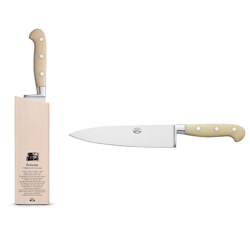 BERTI Insieme Coltello Trincia Carne Crema
