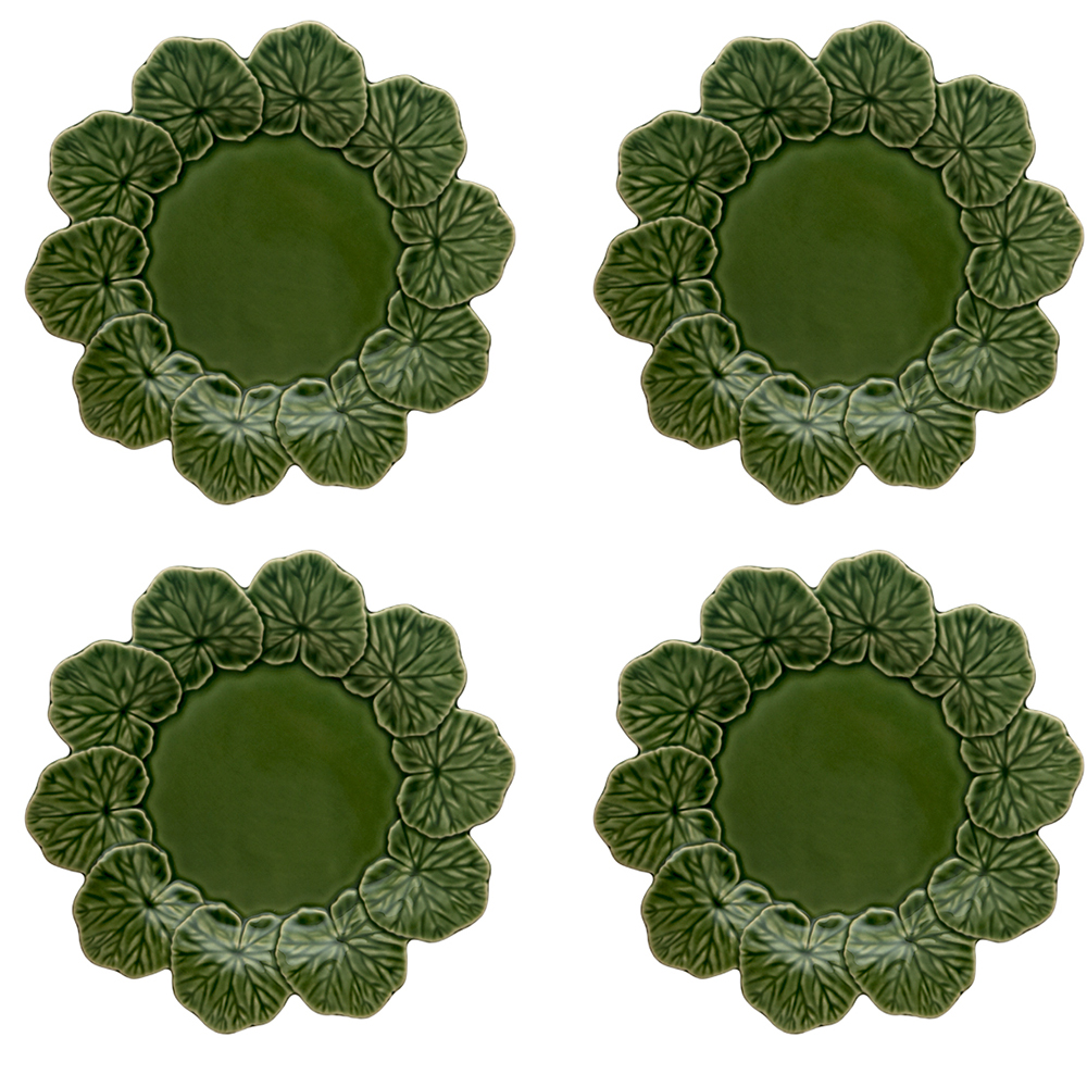 BORDALLO PINHEIRO Set 4 Piatti Geranio 27.5 cm - immagine 2