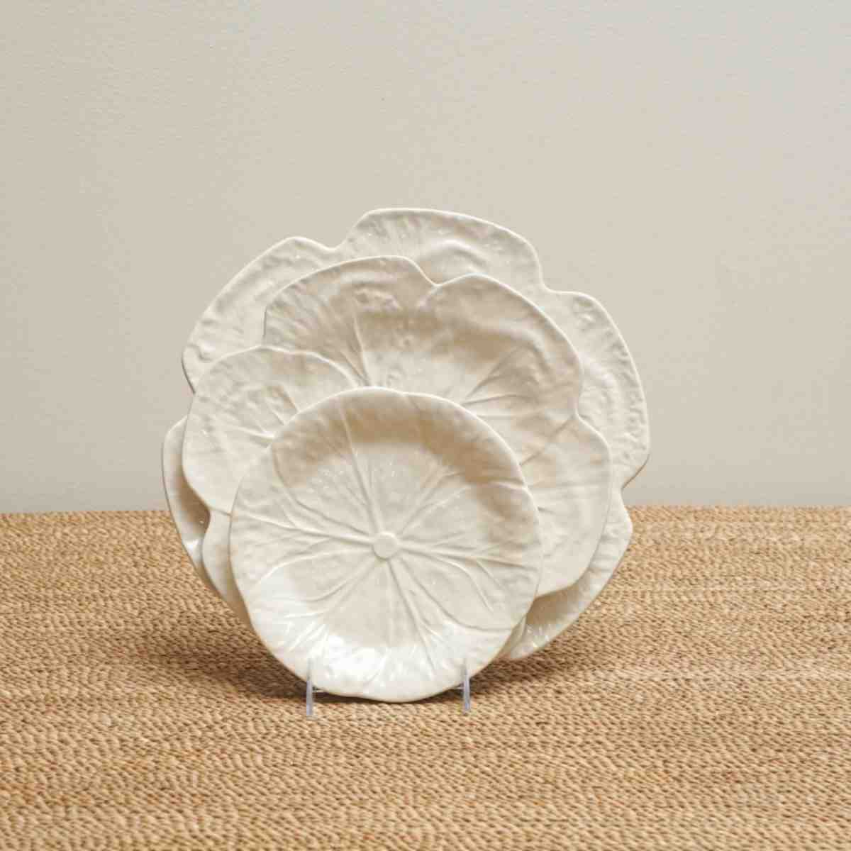 BORDALLO PINHEIRO Set 4 Piatti Cavolo 26,5 cm Bianco