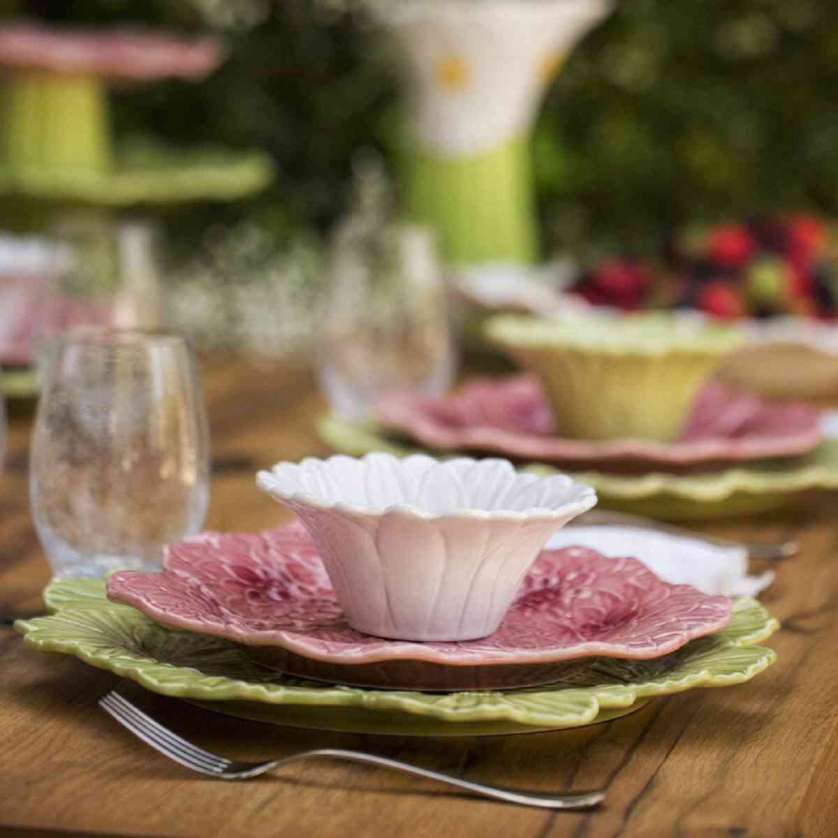 BORDALLO PINHEIRO Set 4 Piatti Dahilia Maria Flor 29 cm