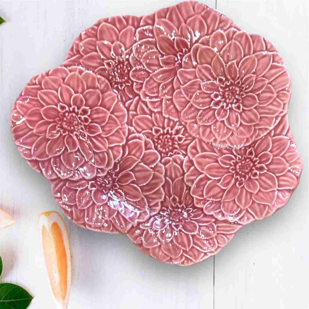 BORDALLO PINHEIRO Set 4 Piatti Dahilia Maria Flor 29 cm - immagine 2