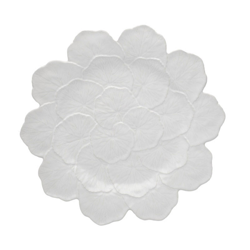 BORDALLO PINHEIRO Set 4 Piatti Piani Geranio 27,5 cm Bianco