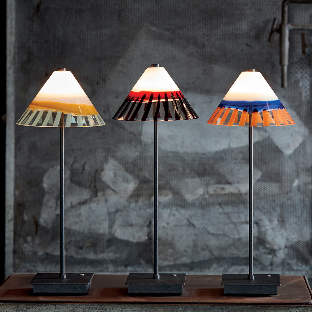 CARLO MORETTI Wi Free Lampada da Tavolo in Vetro di Murano Giallo Verde